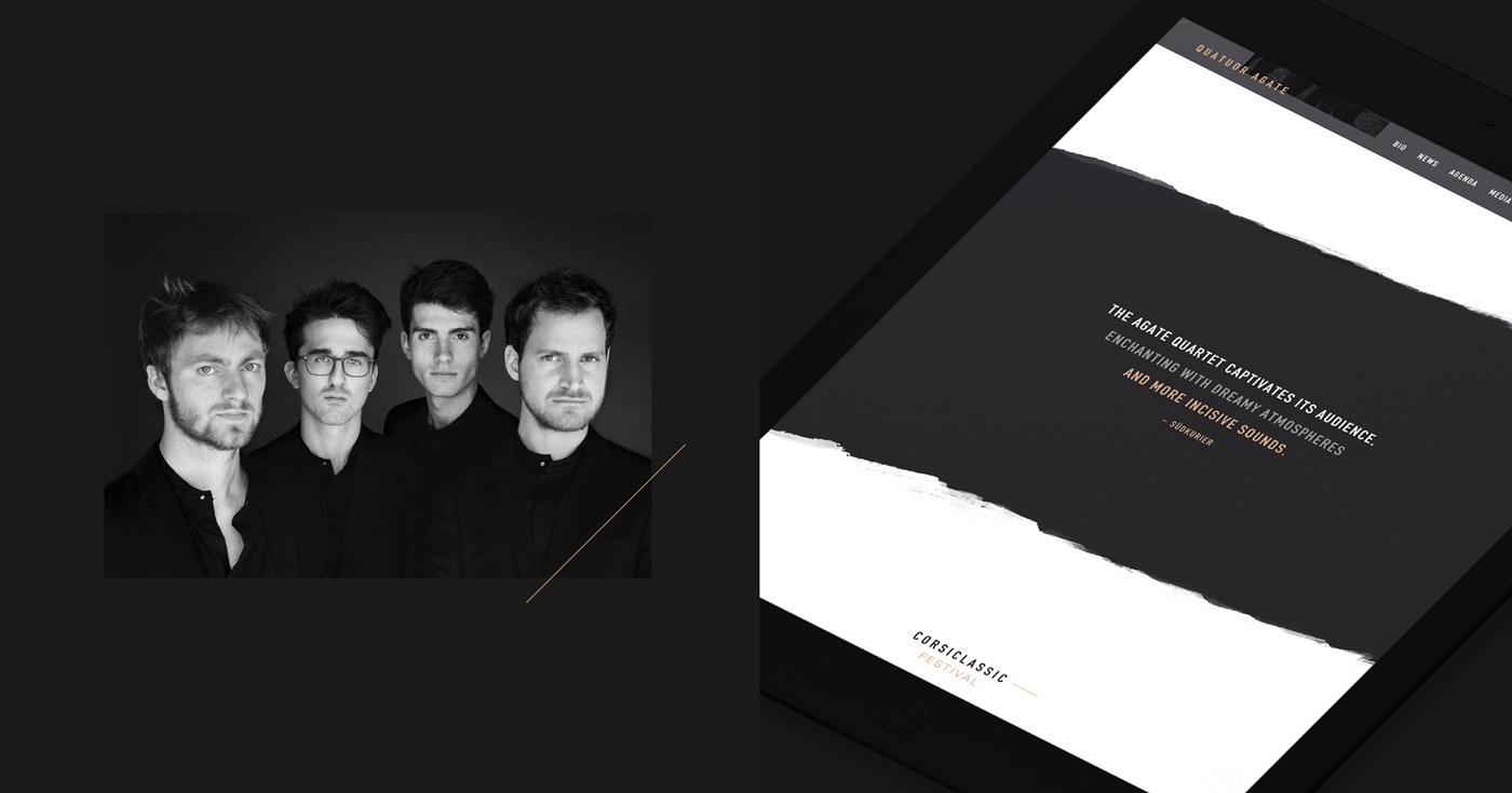 quatuor agate french string quartet quatuor à cordes webdesign website ipad