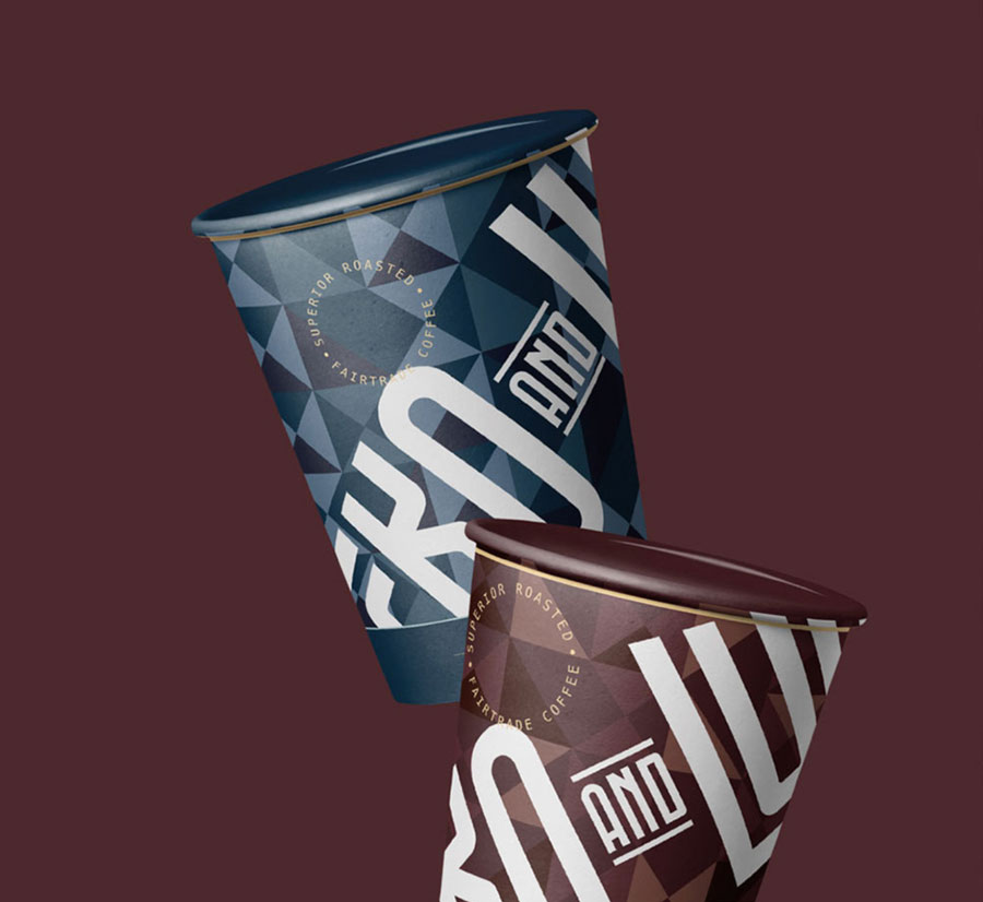 coffee cups mockups graphic design ecko lupo branding coffee roasters