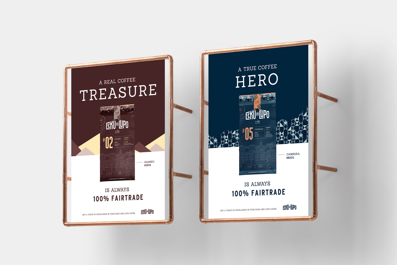 posters ecko lupo branding coffee roasters