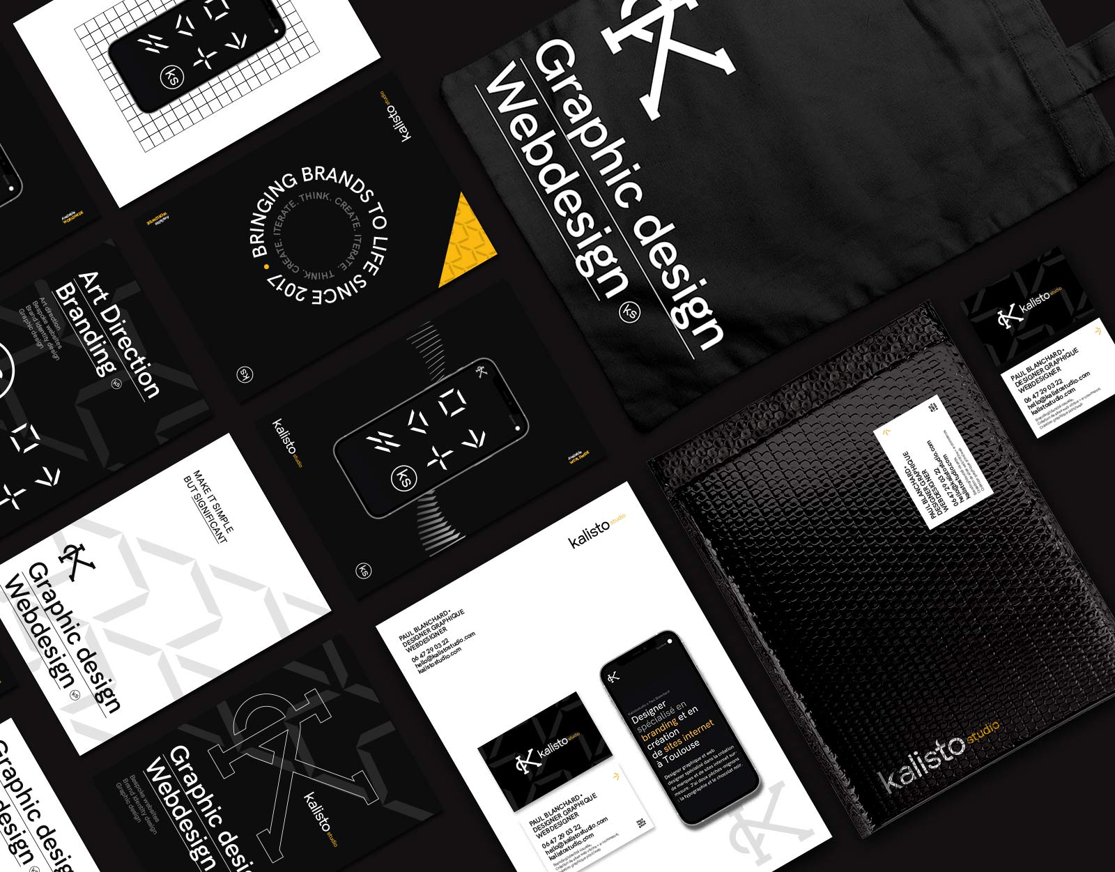 Kalistostudio full mockup stationery branding graphic design webdesign