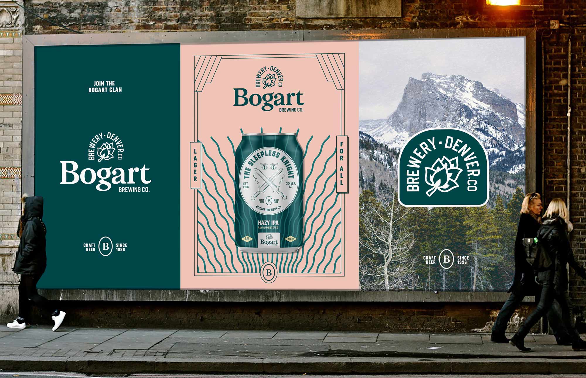 Bogart brewery craft brewery branding  street wall posters mockup vintage Kalistostudio craft beer design